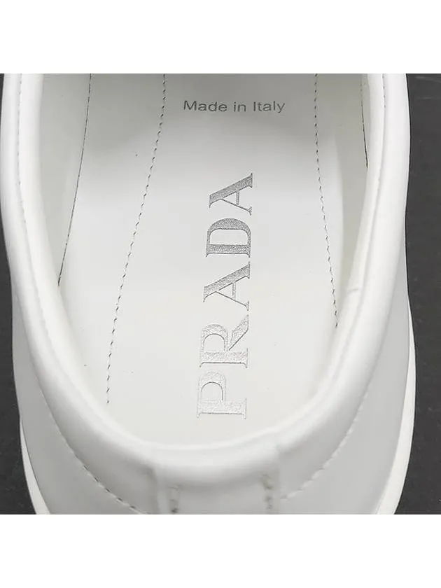 Brushed Leather Low Top Sneakers White
