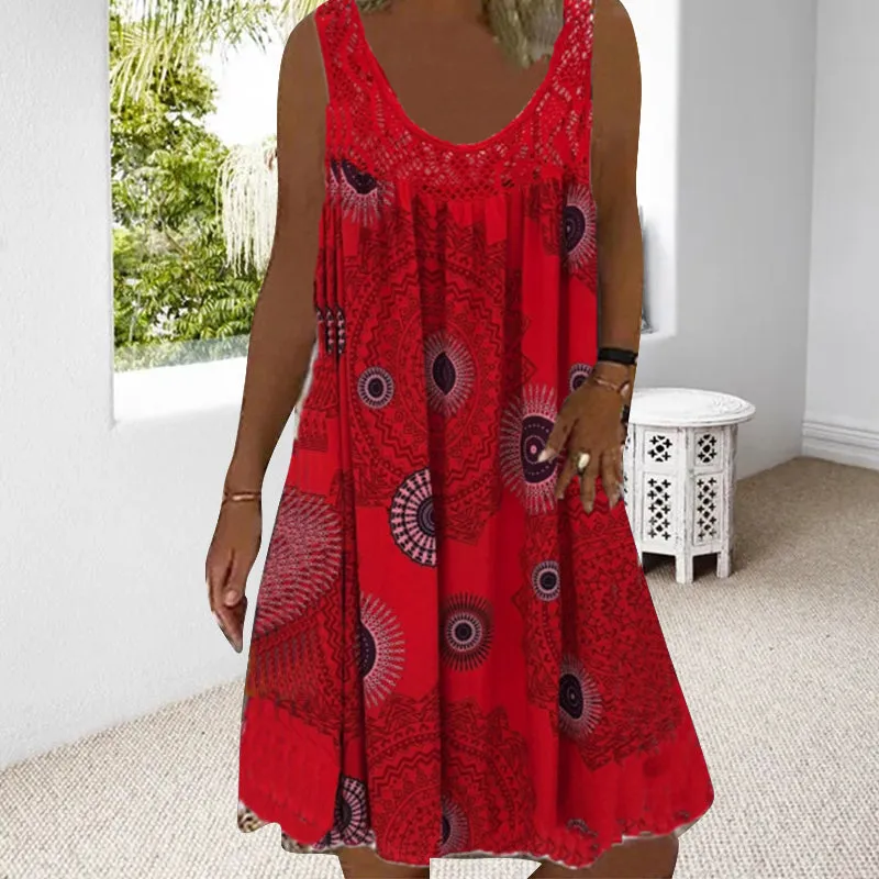 Clearance Sales - 49% OFFWomen Summer O-Neck Sleeveless Print Dress