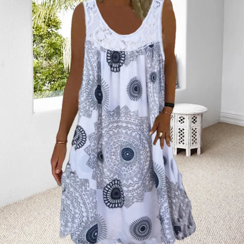 Clearance Sales - 49% OFFWomen Summer O-Neck Sleeveless Print Dress