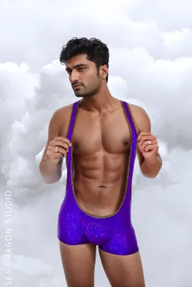 Holographic Mens Wrestling Singlet | 13 Colors