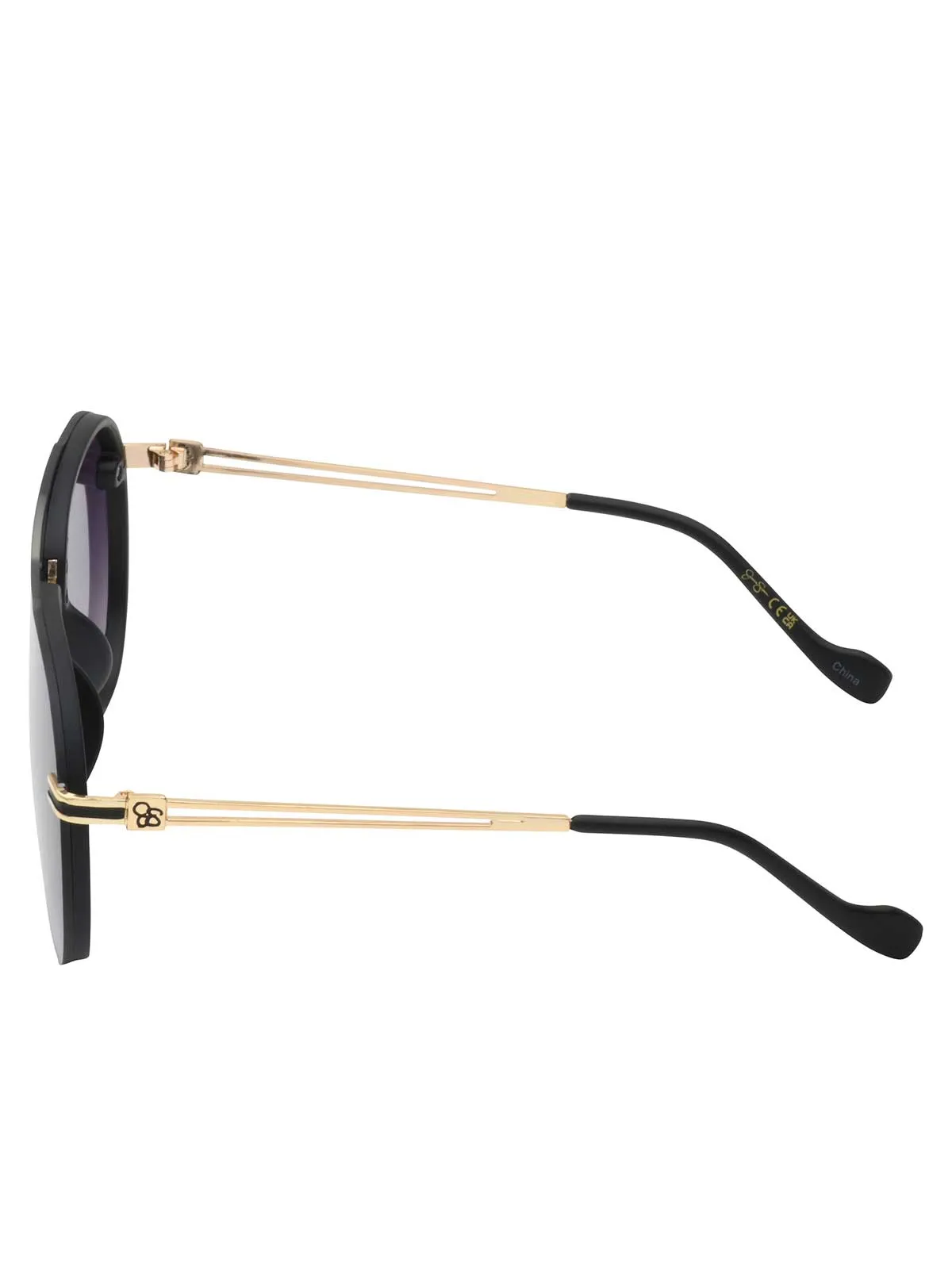 Metal Aviator Sunglasses in Smoke Matte Black