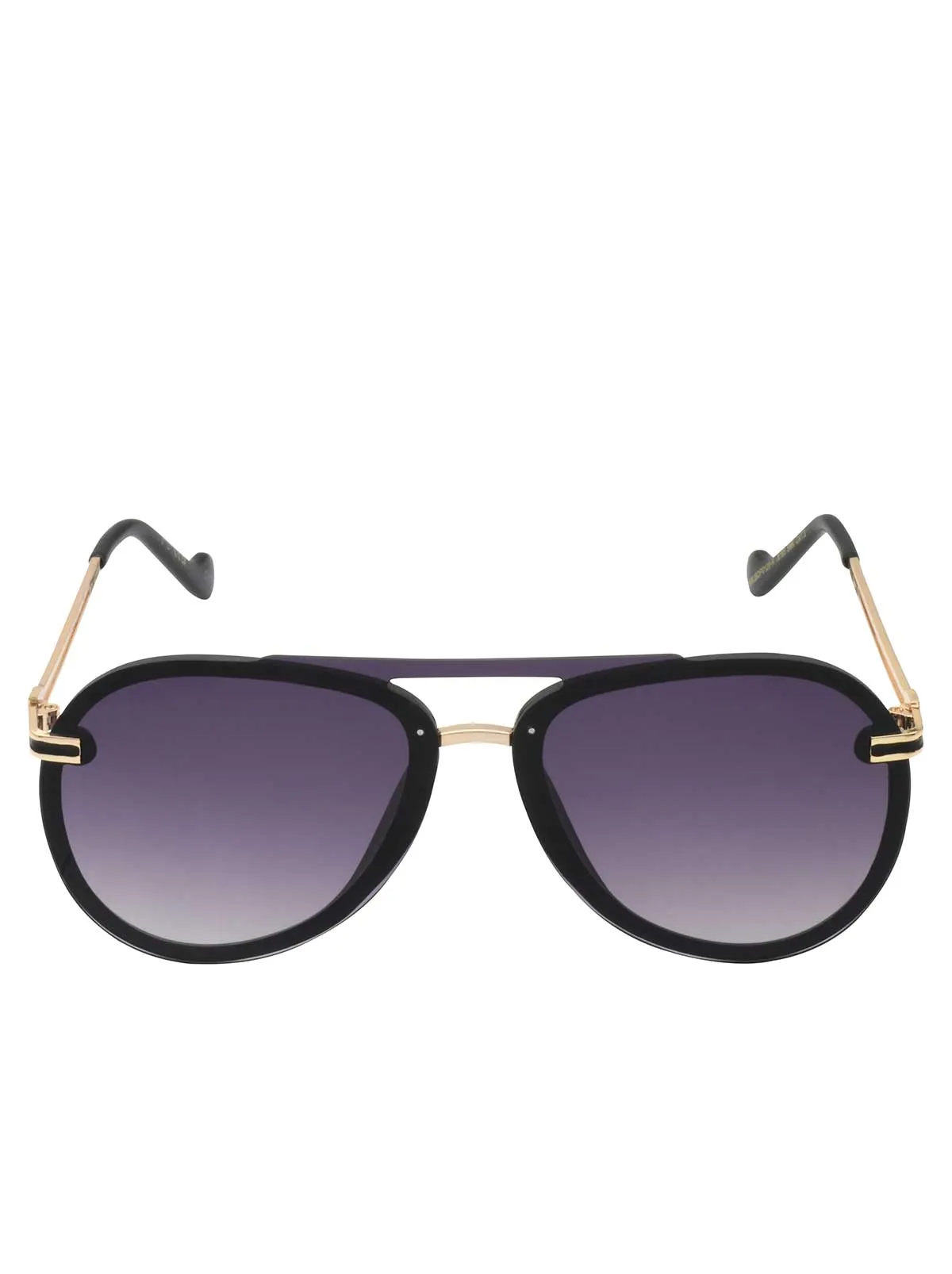 Metal Aviator Sunglasses in Smoke Matte Black