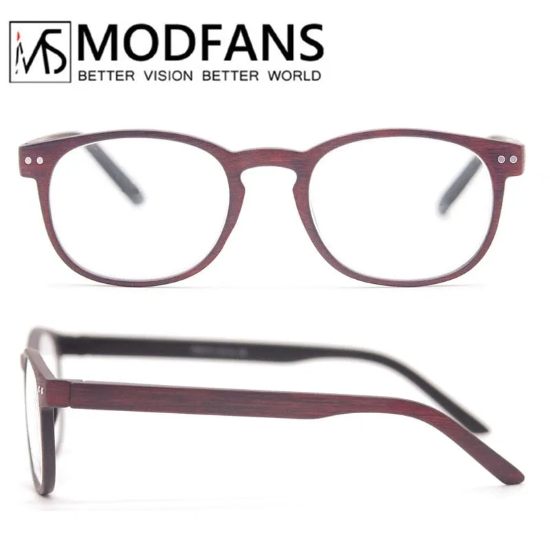 Modfans Unisex Full Rim Round Polycarbonate Reading Glasses R062