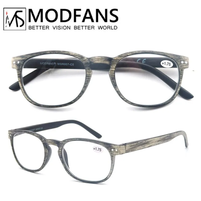 Modfans Unisex Full Rim Round Polycarbonate Reading Glasses R062