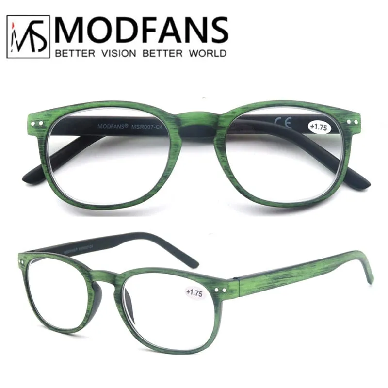 Modfans Unisex Full Rim Round Polycarbonate Reading Glasses R062