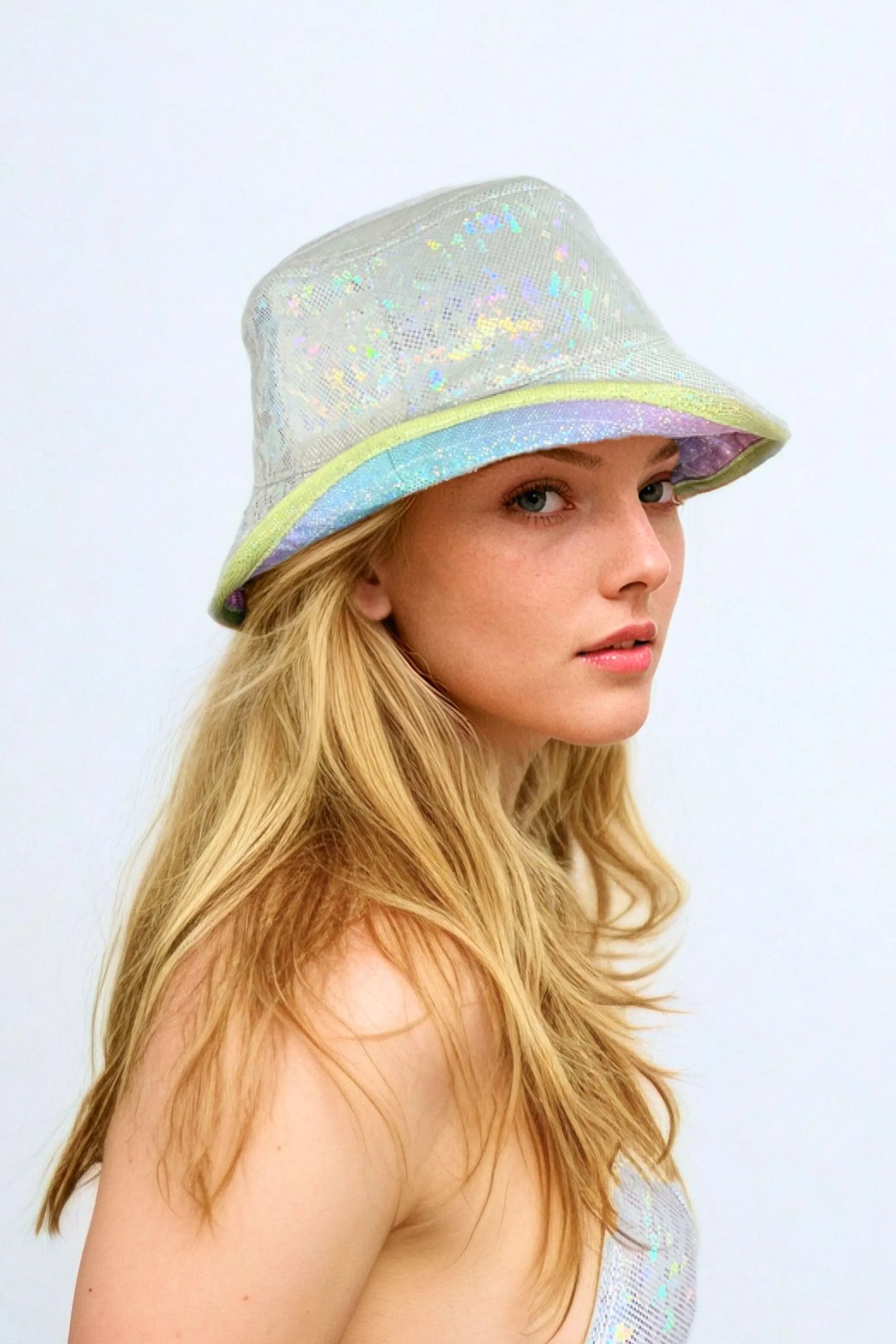 Reversible Holographic Festival Bucket Hat | 13 Colors