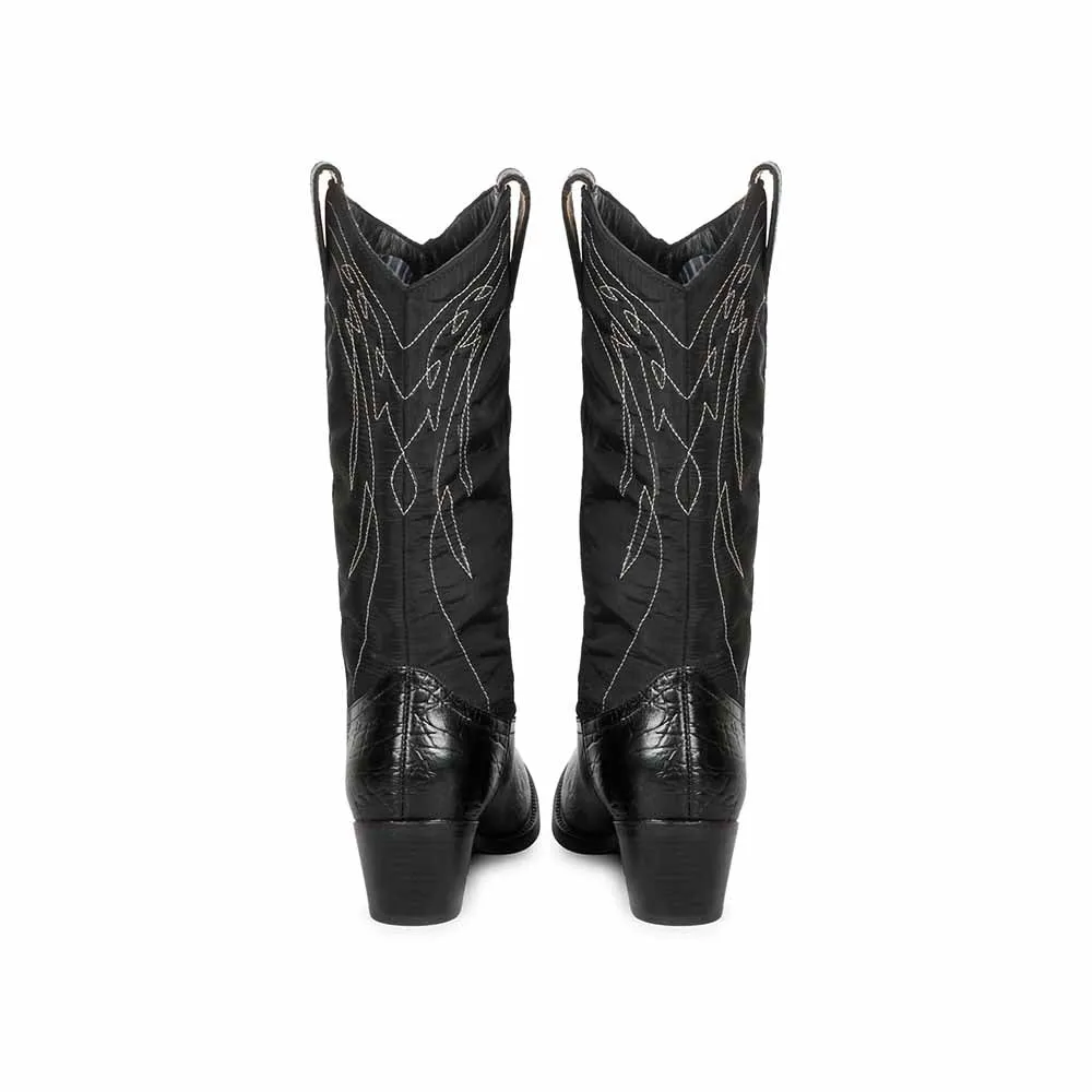 Saint G Stitched Black Leather Handcrafted Boots