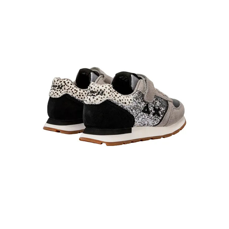 Sun68 scarpa sneakers glitterata con laccio elastico e strappo da ragazza Kelly Big Z43417K 44 argento