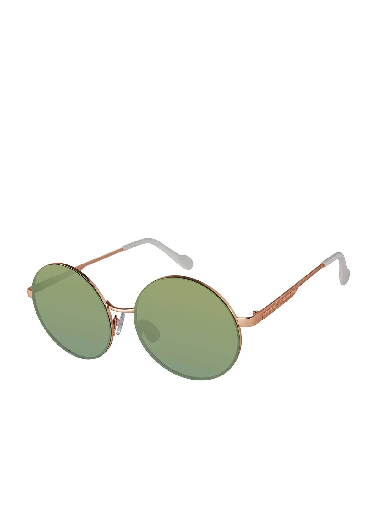 Vintage Metal Round Sunglasses in Rose Gold & White