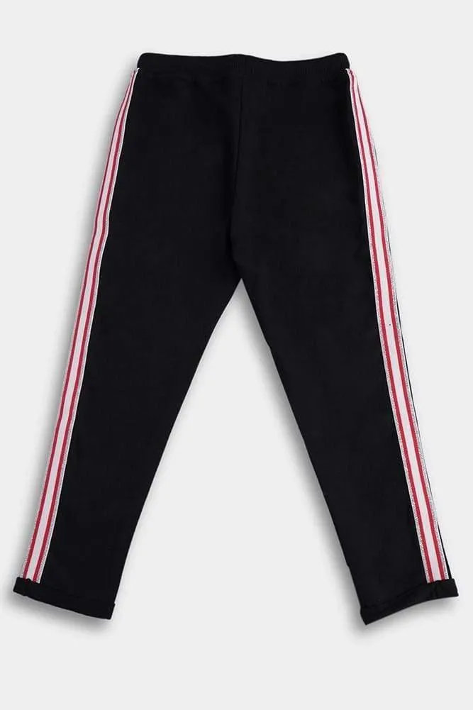 WARM BLACK TAPE GIRLS JOGGER (FLEECE)