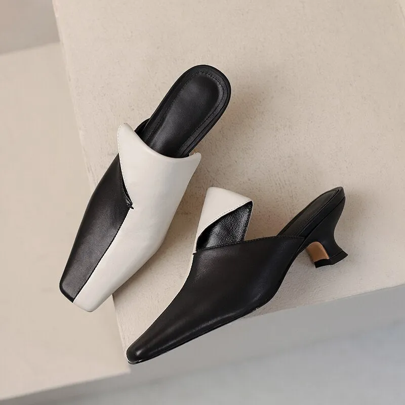 Women Sandals Mixed Colors Quality Genuine Leather